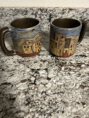 2 Handcrafted MARA MEXICO PUEBLO MUGS